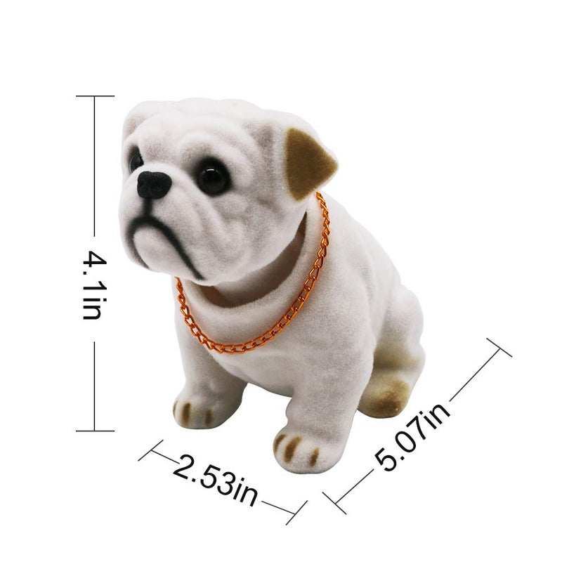 Rayberro Shaking Head Bulldog Figurine Car Dashboard Decoration, Nodding Bulldog Statue Car Vehicle Decor Creative Dog Sculpture Tabletop Ornaments Collectible Crafts Home Office Decor - Image 2